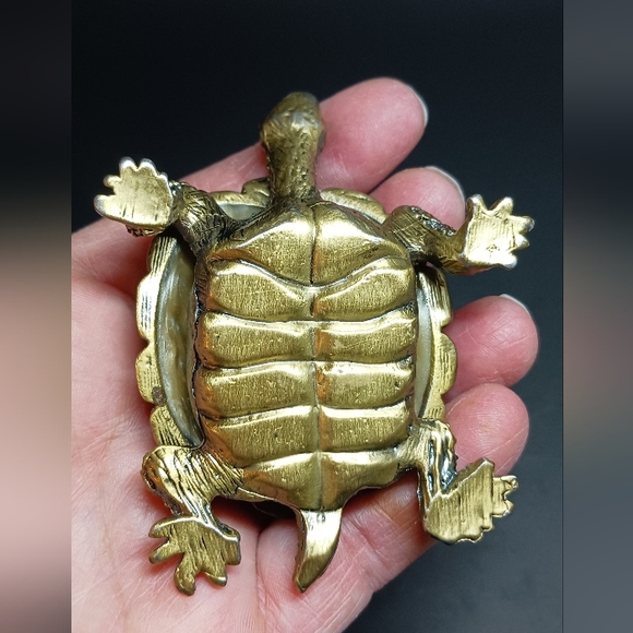 Vintage Rhinestone and Enamel Turtle Trinket Box - Picture 5 of 6